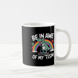 Trex Dinosaur Autisme Bewustzijn Wees vol ontzag v Koffiemok