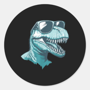 Trex Dinosaur Dino Dearing Zonnebril Grappige Graf Ronde Sticker