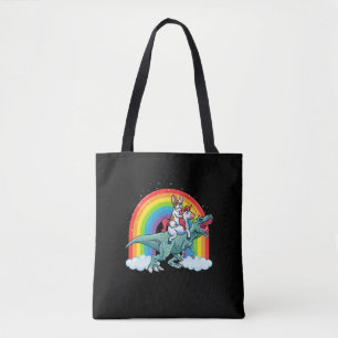 Trex Dinosaur French Bulldog Unicorn Rainbow Draagtas