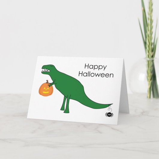 Trex Dinosaur Halloween Kaart (Voorkant)