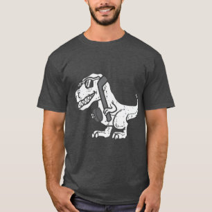 Trex Dinosaur Ice Hockey Cute Player Goalie Mannen T-shirt