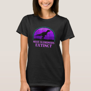 Trex Dinosaur Make Alzheimer Extincted Awareness K T-shirt