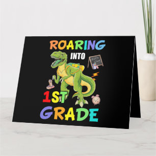 Trex Dinosaurus Roaring In 1e klas Terug naar Scho Kaart