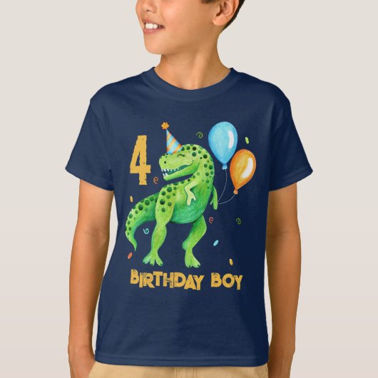 Trex Dinosaurus Verjaardag Jongen Voor Kinderen T-shirt (Voorkant)