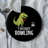 TRex haat bowling sport spel dinosaurus Dino lover Ronde Button 6,0 Cm (In situ)