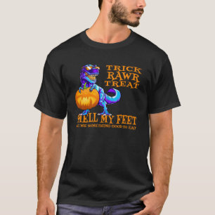 TRex Halloween Trick or treat Ruik Mijn Voeten Din T-shirt