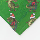 TRex in Santa Hat op groen Fleece Deken (Hoek)