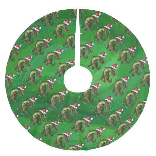 TRex in Santa Hat op groen Kerstboom Rok (Voorkant)