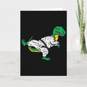 Trex Karate Taekwondo Zwarte Band Grappige Dinosau Kaart