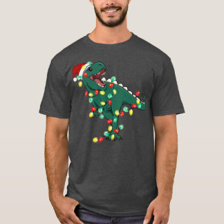 TRex Kerstman verlichting T-shirt