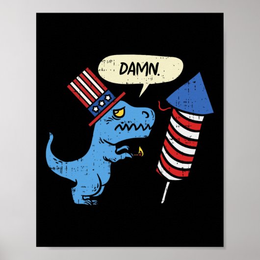 Trex Korte Handen Firecracker Grappig Vuurwerk 4e  Poster (Voorkant)