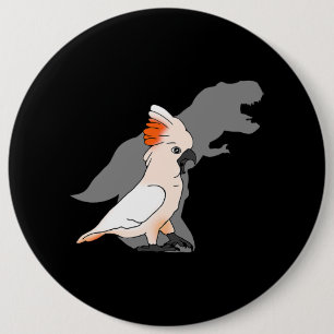 TRex Molukse Kaketoe Schaduw Dinosaurus Vogelliefh Ronde Button 6,0 Cm
