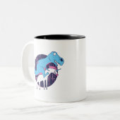 Trex Riding Unicorn Tweekleurige Koffiemok (Voorkant links)