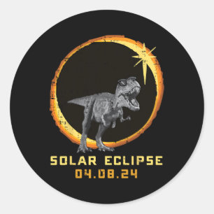 Trex Totale Zonsverduistering 2024 April 8 Peuter Ronde Sticker