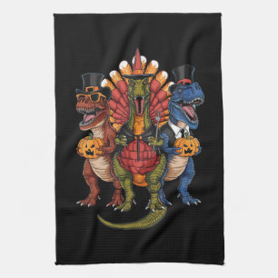 TRexgiving T-Rex Fijne Thanksgiving Dinosaurussen Theedoek