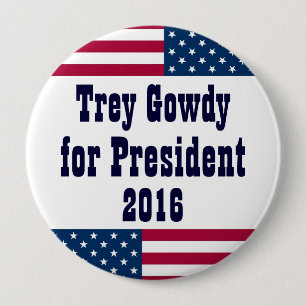 Trey Gowdy for President 2016-American Flag Ronde Button 4,0 Cm