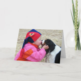 Tri Arrogante Koning Charles Spaniel Kiss Kaart