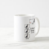 Tri Basenji tonnerre de la Mug de café de chien (Devant droit)