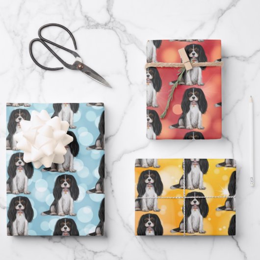 Tri Cavalier King Charles Spaniel  Inpakpapier Vel (Voorkant)