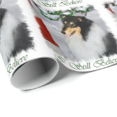 Tri Collie Kerstmis Cadeaupapier (Rol Hoek)