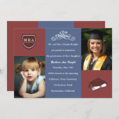 Tri Color Afstuderen Invitation / Aankondiging (Voorkant / Achterkant)