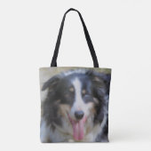 Tri Color Border Collie Face Draagtas (Achterkant)