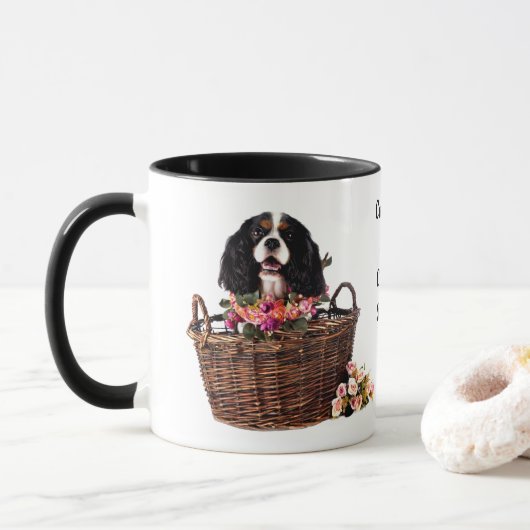 Tri Color Cavalier King Charles Spaniel Dog Mok (Met donut)
