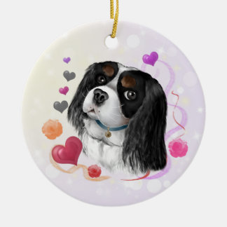 Tri-Color Cavalier King Charles Spaniel  Keramisch Ornament