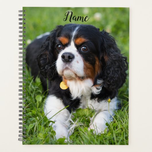 Tri Color Cavalier King Charles Spaniel Puppy Dog Planner (Voorkant)