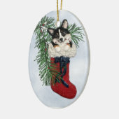 Tri-Color Corgi in het Ornament met kerststop (Links)