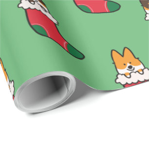 Tri-Color- en Red Corgi-stoppapier Cadeaupapier
