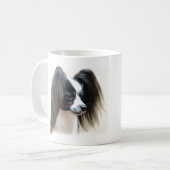 Tri-Color Papillon Dog Koffiemok (Voorkant links)