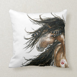 Tri Color Pinto Mustang door BiHrLe Pillow Kussen
