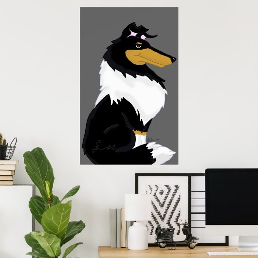 Tri-Color Roough Coat Collie Poster Imprimer (Bureau à domicile)