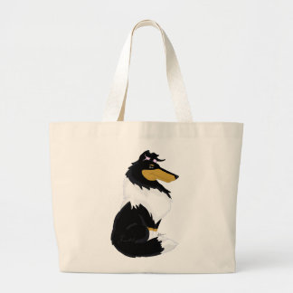 Tri-color Rough Collie Cartoon Bag Grote Tote Bag