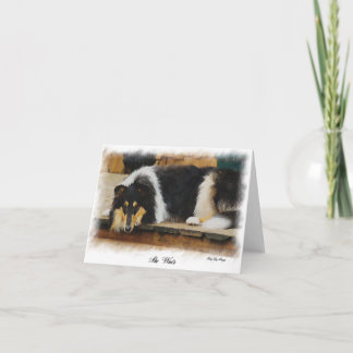 Tri Color Rough Collie Gifts Art Kaart