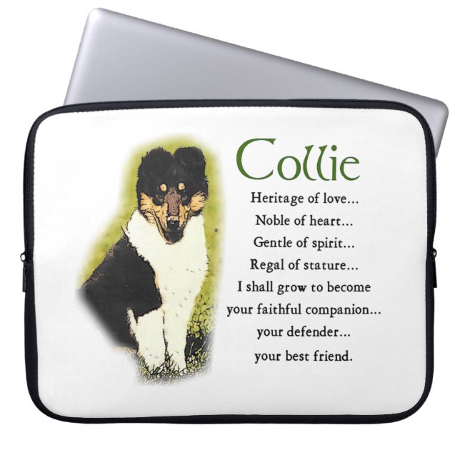 Tri Color Rough Collie Puppy Laptop Sleeve (Voorkant)