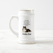 Tri-Color Sheltie Dad Stein Bierpul (Links)