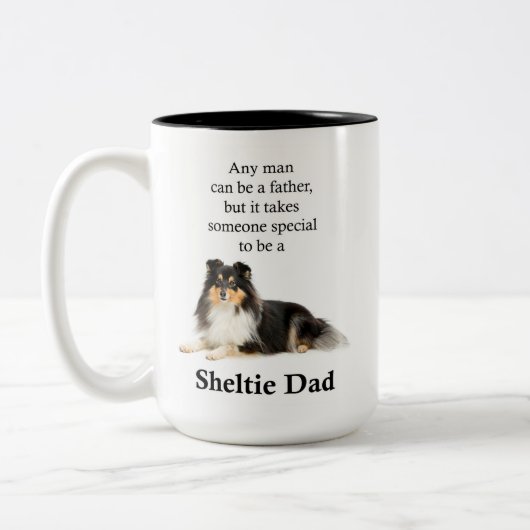 Tri-Color Sheltie Papa Mug (Gauche)