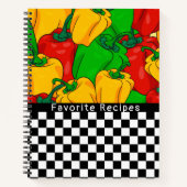 Tri Colored Peppers en Checkerboard Recipe Notitieboek (Voorkant)