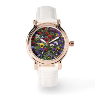 Tri Coloured Pansies: een symfonie van kleuren in Horloge