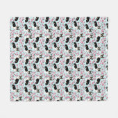 Tri Corgi Cherry Blossom - blauw Fleece Deken (Voorkant (Horizontaal))