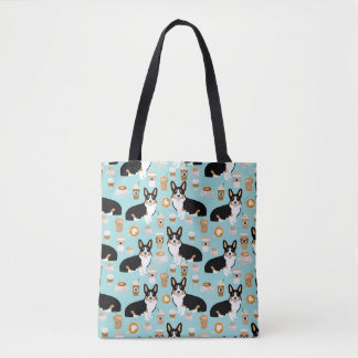 Tri Corgi Coffee - blauw Tote Bag