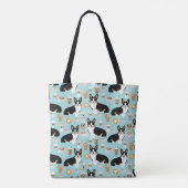 Tri Corgi Coffee - blauw Tote Bag (Achterkant)