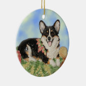 Tri-Corgi in Herfst Foliage - Corgi Ornament (Rechts)