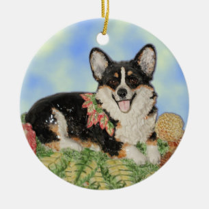 Tri-Corgi in Herfst Foliage - Corgi Ornament