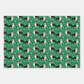 Tri Corgi Kerstfeestdag Inpakpapier Vel (Voorkant)