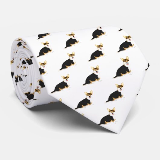 Tri Corgi Stropdas (Opgerold)