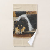Tri Couleur Articulation Collie (Serviette à main)