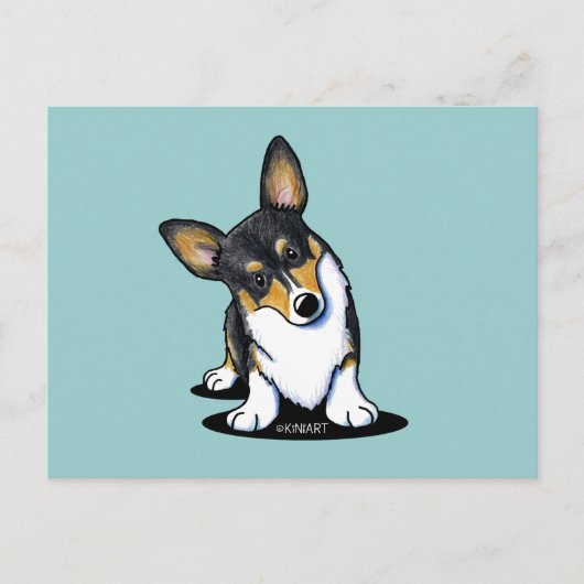 Tri Curious Corgi Briefkaart (Voorkant)